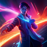 Ultradetailed illustration of an energy cosmic spell casted in nebula in the universe, Kamehameha, neon cyberpunk setting, cyberpunk 2 0 7 7, highly detailed,Concept art by jama jurabaev,
