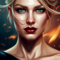 mdjrny-v4 style portrait of a gorgeous blond female in the style of stefan kostic, realistic, half body shot, sharp focus, 8 k high definition, insanely detailed, intricate, elegant, art by stanley lau and artgerm, extreme blur flames background